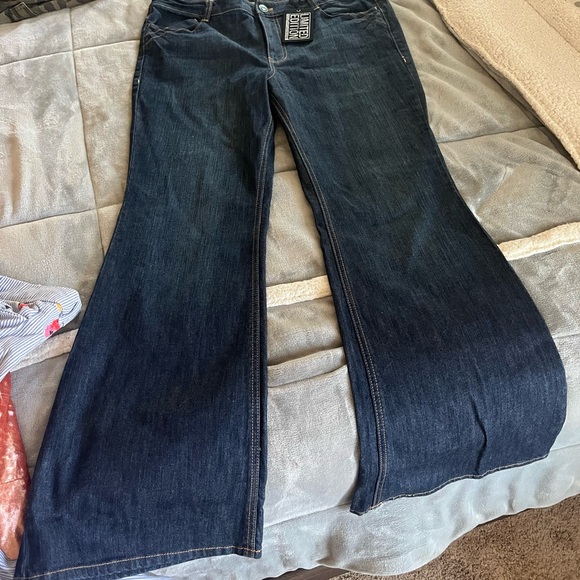 New York & Company Denim - New York & Company Blue Flare Wide Leg Jeans